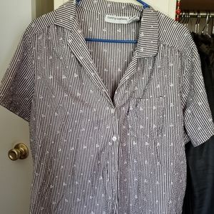 Button down embroidered shirt